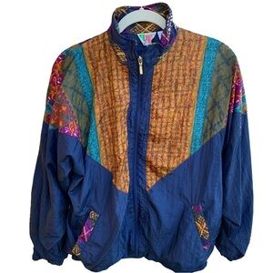 Vintage 80s Track Jacket Windbreaker Bold Spirit Women’s Size Medium